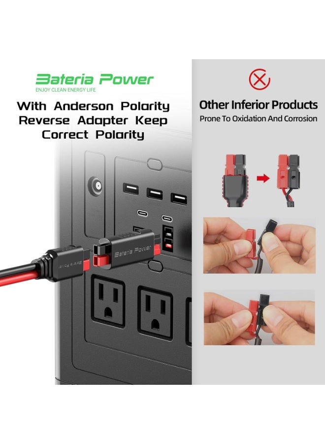 بطارية الطاقة كابل تمديد وتحويل من BateriaPower (12AWG): من قابس MC4 إلى موصل Anderson، بطول 15 قدماً، مصنوع من أسلاك نحاسية مطلية بالقصدير – مخصص لأنظمة الطاقة الشمسية، وبنوك البطاريات، والمركبات الترفيهية (RVs)، والمولدات المحمولة. - Image 3