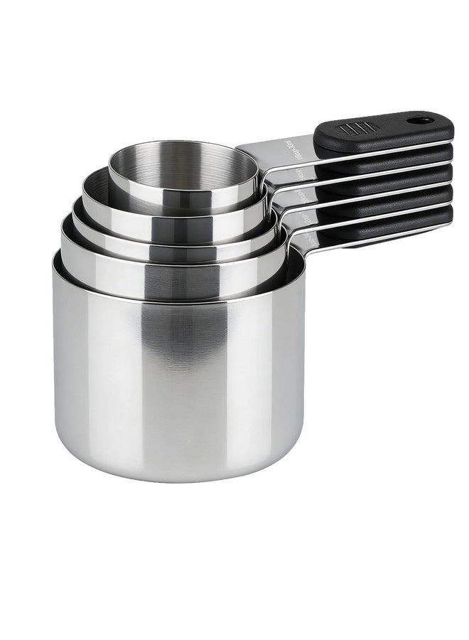 DOTINGHUX Magnetic Handles 5 Piece Stainless Steel Measuring Cups, Black, Kitchen Gadgets for Measure Liquid and Dry Ingredients, Cooking & Baking - Image 5