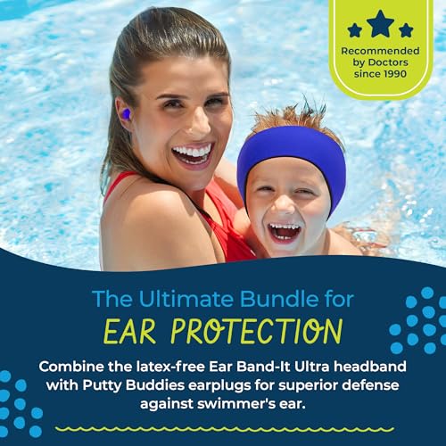 Ear Band-It سماعة أيرفولوشن إير باند إت ألترا لسباحة رأس عائم مع سدادات أذن سيليكون مجموعة مبتكرة من قبل طبيب نظام مقاوم للماء لوقاية السباحين من الأذن السوداء كبيرة - Image 5