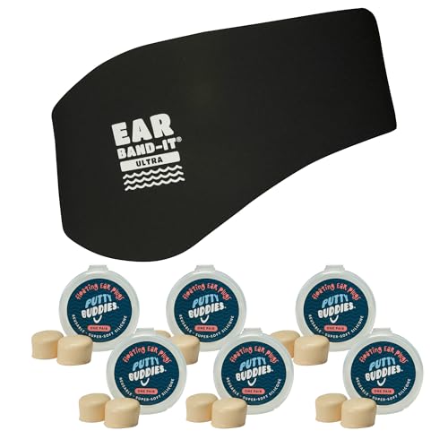 Ear Band-It سماعة أيرفولوشن إير باند إت ألترا لسباحة رأس عائم مع سدادات أذن سيليكون مجموعة مبتكرة من قبل طبيب نظام مقاوم للماء لوقاية السباحين من الأذن السوداء كبيرة - Image 2