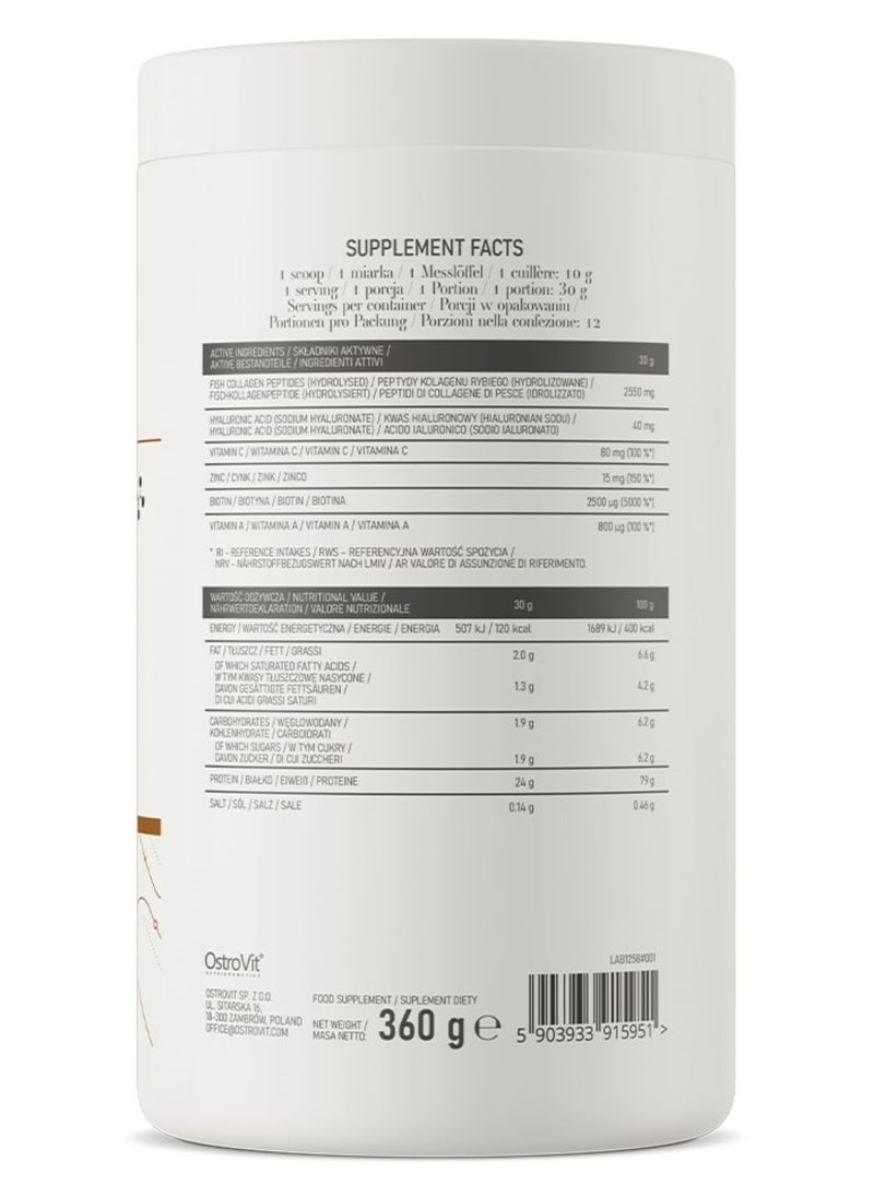 OstroVit Beauty Blend Hair & Skin & Whey protein & Marine collagen & Hyaluronic acid, 360 Grams, French Vanilla  - Image 4