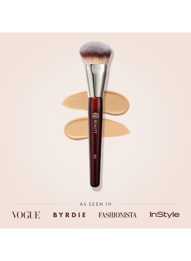 BK BEAUTY Brushes - 101 Contoured Foundation Brush - Foundation Makeup Brushes - Face Brush For Liquid Or Cream Foundations - Image 2