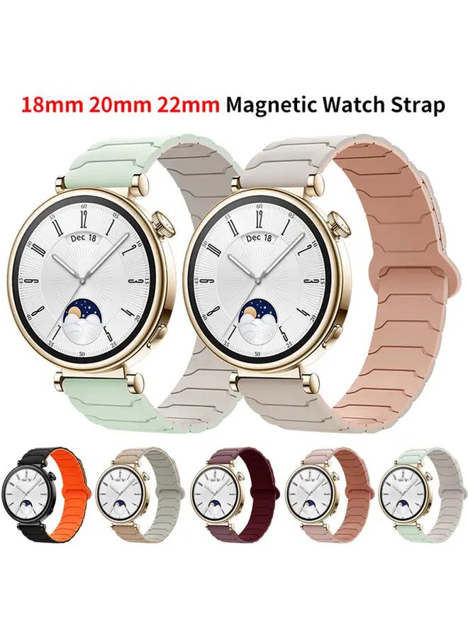 20mm Magnetic Silicone Watch Band Starlight Color Quick Release Adjustable - Image 1
