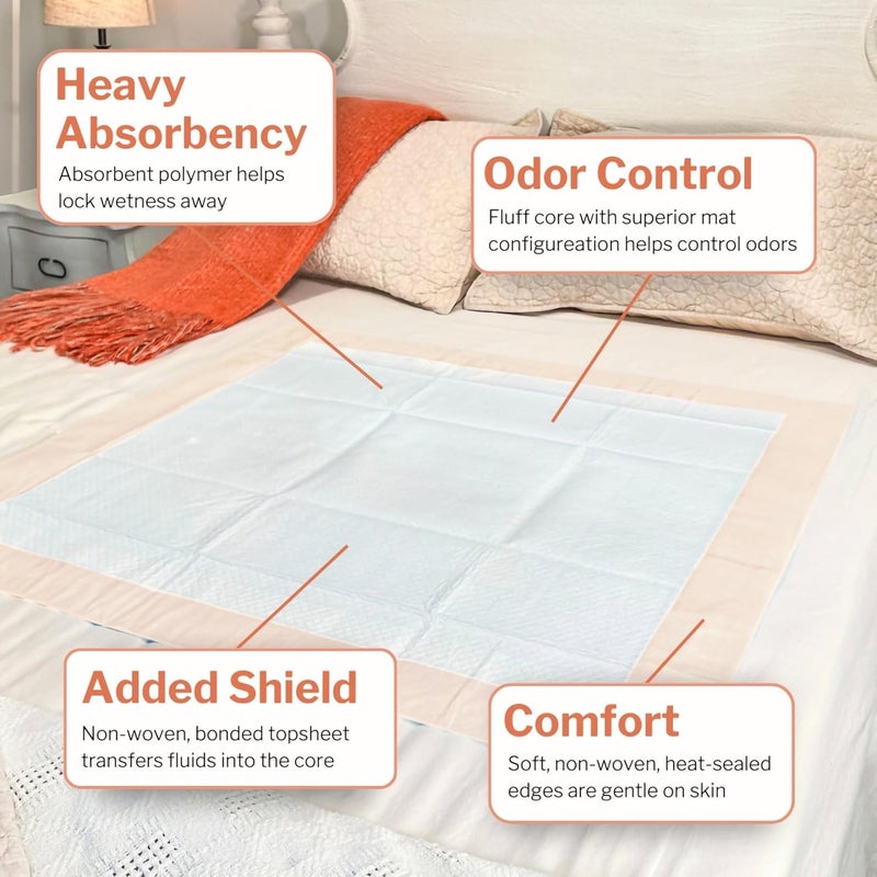 McKesson Underpads Disposable Bed Pads 36 x 36 50 Count Heavy Absorbency Ultra Incontinence Chux for Adults Elderly and Baby Pee Pads - Image 3