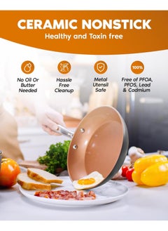 GOTHAM STEEL Gotham Steel Non Stick Frying Pan, 12.5” Ceramic Frying Pan Nonstick, Long Lasting Nonstick Cooking Pan, Egg Pan, Stay Cool Handle, Ultra-Durable, Stovetop Dishwasher And Oven Safe, 100% Toxin Free  - Image 2