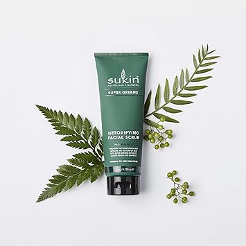 Sukin Super Greens Face Scrub 125ml with Kale Spirulina Pineapple Cruelty Free Vegan Friendly Polishes Leaving the Skin Smooth and Free of Impurities - Image 2