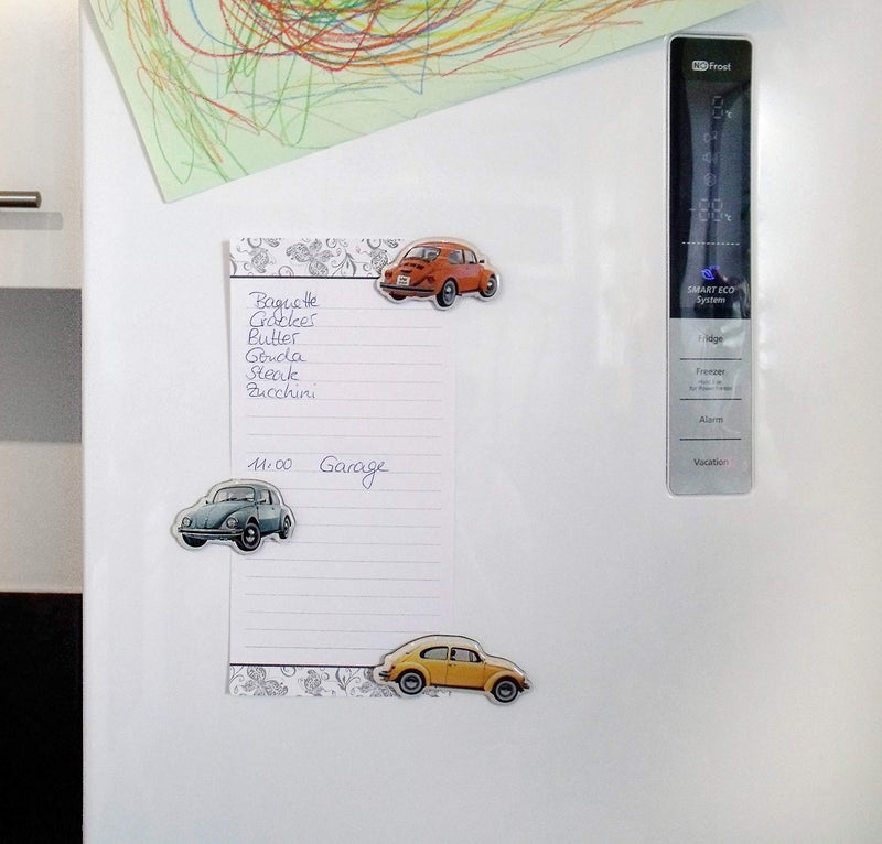 BRISA VW Collection - Volkswagen Refrigerator Office Pinboard Magnets with Beetle Motifs (3-Piece Set/Final/Multicolor) - Image 5