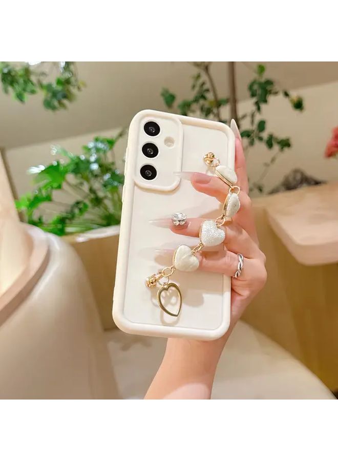 Moto G85 5G Crimson Matte Soft Phone Cover Love Bracelet Bamboo Design - Image 4