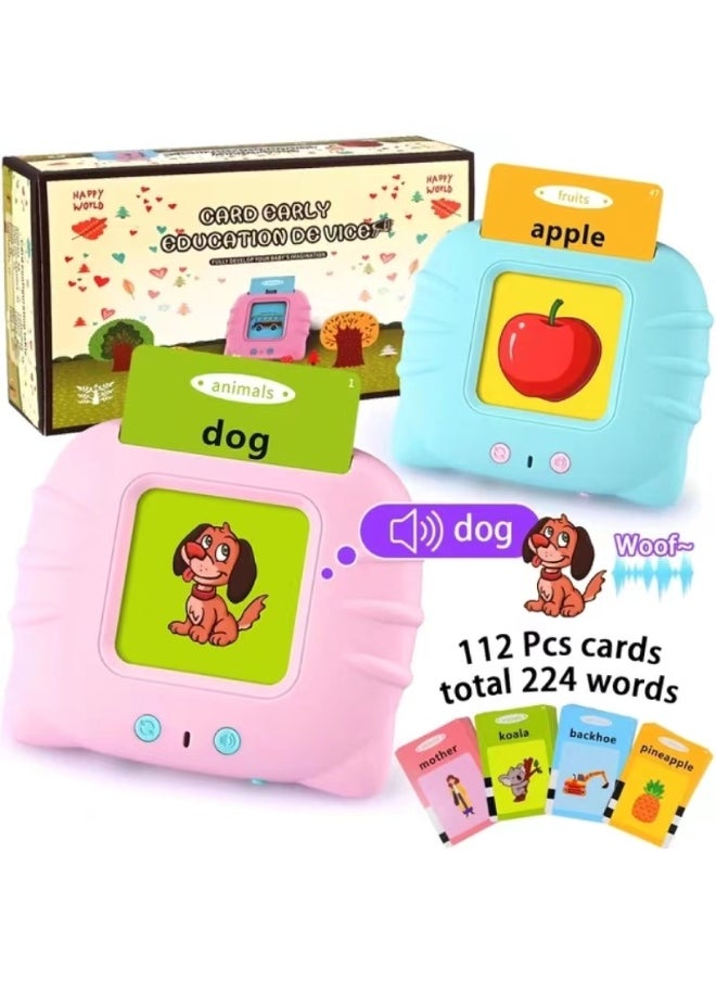 Talking Flash Cards Learning Toy for Toddlers – Educational Audible Flashcards with 224 Words in Arabic & English, Interactive Speech Therapy & Sight Words Learning for Kids  - Image 1