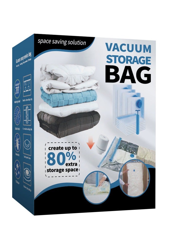 Vacuum Storage Bags -  Re-usable Travel Compression Storage Bags For Clothes, Comforters & Blankets, Space Saver Bags with Hand Pump  - Image 1