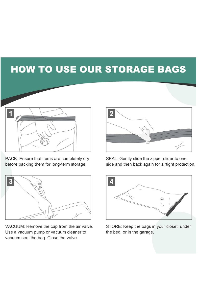 Vacuum Storage Bags -  Re-usable Travel Compression Storage Bags For Clothes, Comforters & Blankets, Space Saver Bags with Hand Pump  - Image 5