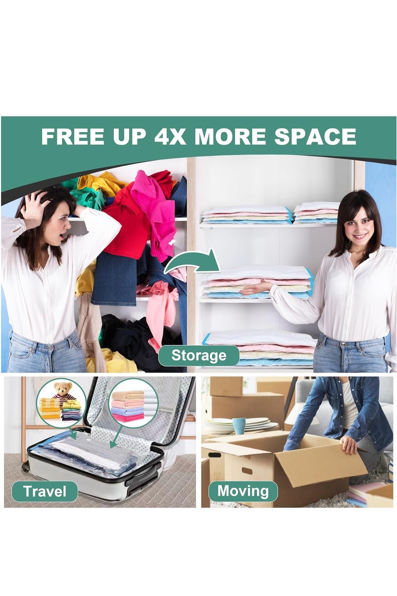 Vacuum Storage Bags -  Re-usable Travel Compression Storage Bags For Clothes, Comforters & Blankets, Space Saver Bags with Hand Pump  - Image 3