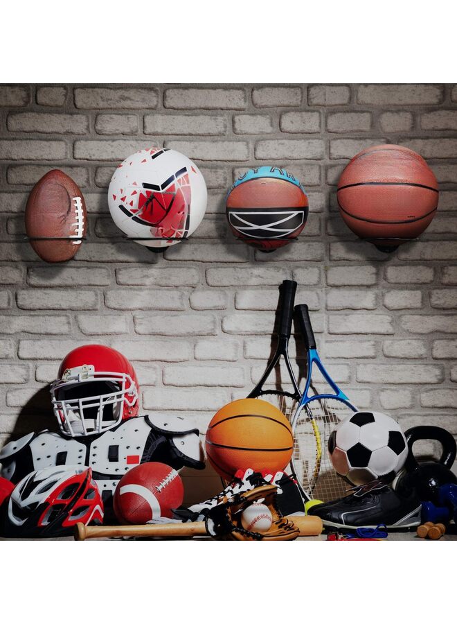 LAMAY Basketball Holder Wall Mount, Ball Holder Wall Mount, Ball Display Wall Storage for Basketball, Soccer Ball, Volleyball, Football, Rugby - Image 5