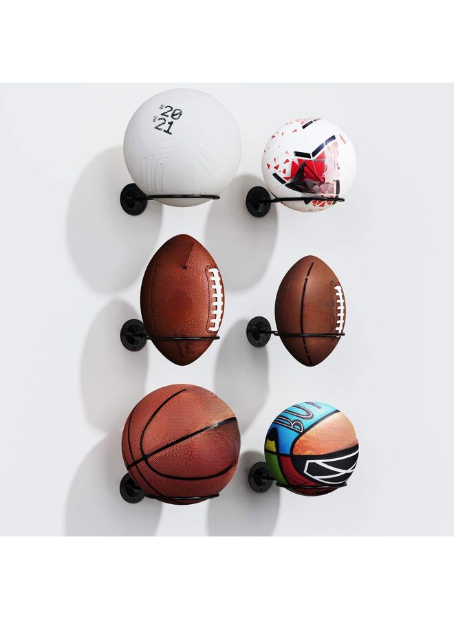LAMAY Basketball Holder Wall Mount, Ball Holder Wall Mount, Ball Display Wall Storage for Basketball, Soccer Ball, Volleyball, Football, Rugby - Image 1