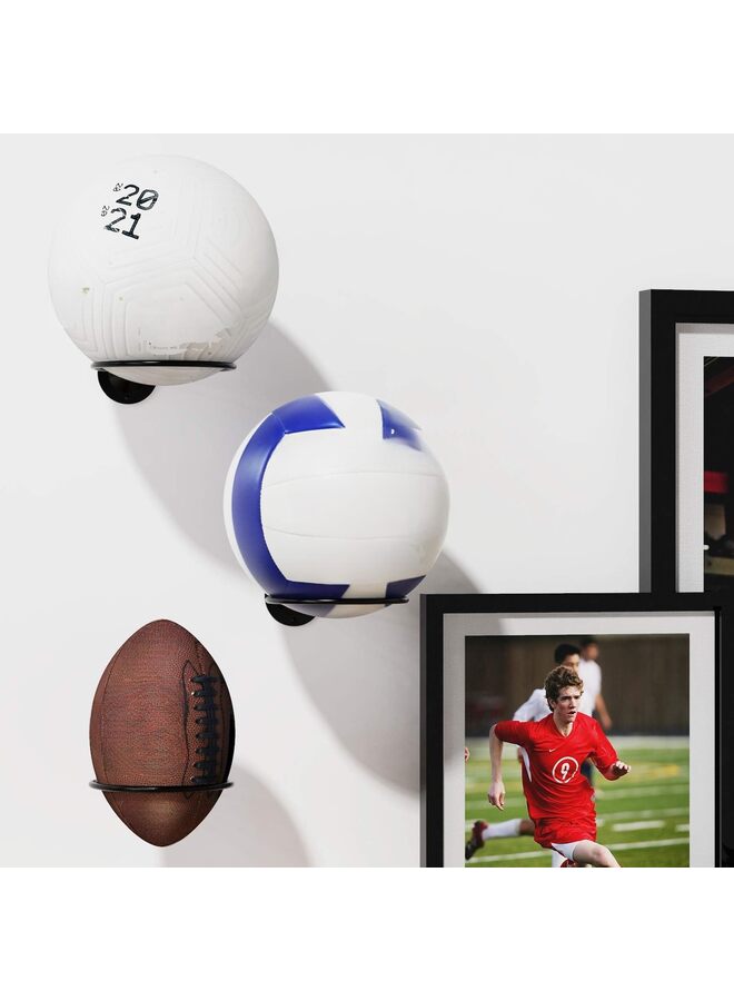 LAMAY Basketball Holder Wall Mount, Ball Holder Wall Mount, Ball Display Wall Storage for Basketball, Soccer Ball, Volleyball, Football, Rugby - Image 4