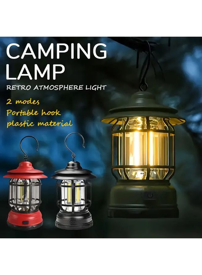 Green LED Retro Camping Light Portable Handheld Fishing Lantern for Garden Emergency Party Tent - Image 2