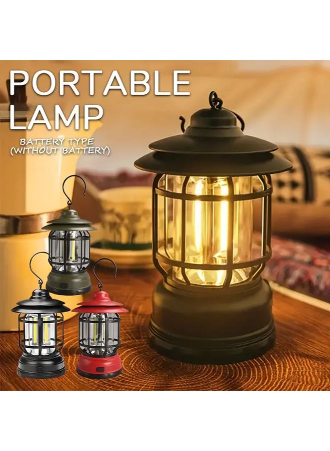 Green LED Retro Camping Light Portable Handheld Fishing Lantern for Garden Emergency Party Tent - Image 3