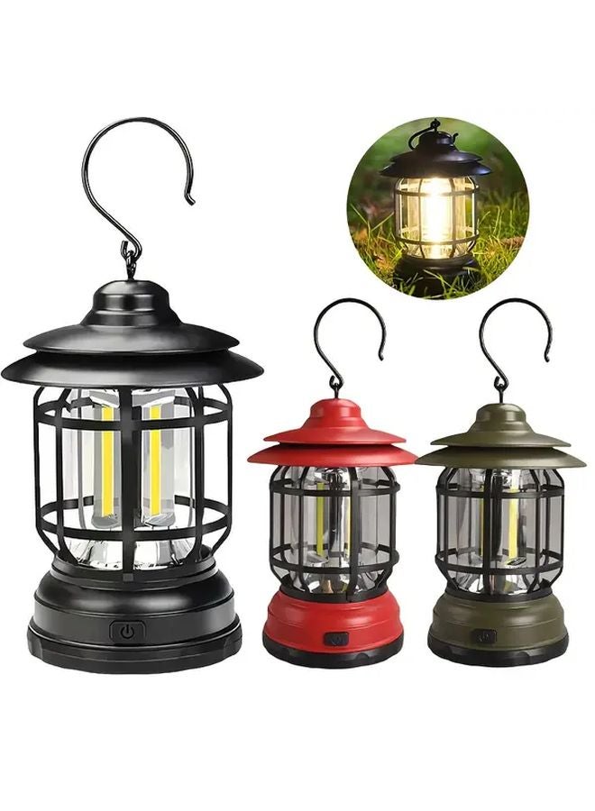 Green LED Retro Camping Light Portable Handheld Fishing Lantern for Garden Emergency Party Tent - Image 4