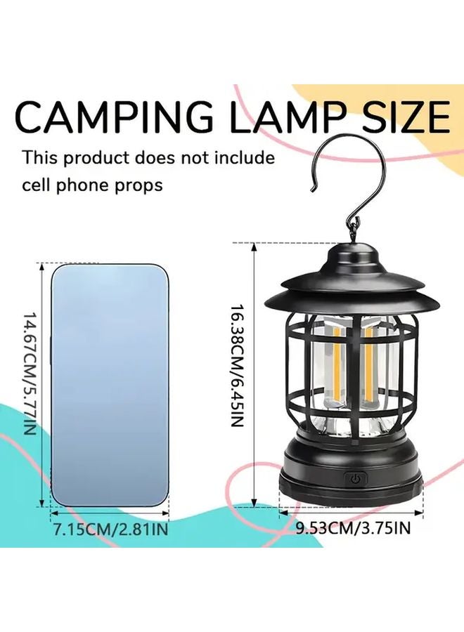 Green LED Retro Camping Light Portable Handheld Fishing Lantern for Garden Emergency Party Tent - Image 5