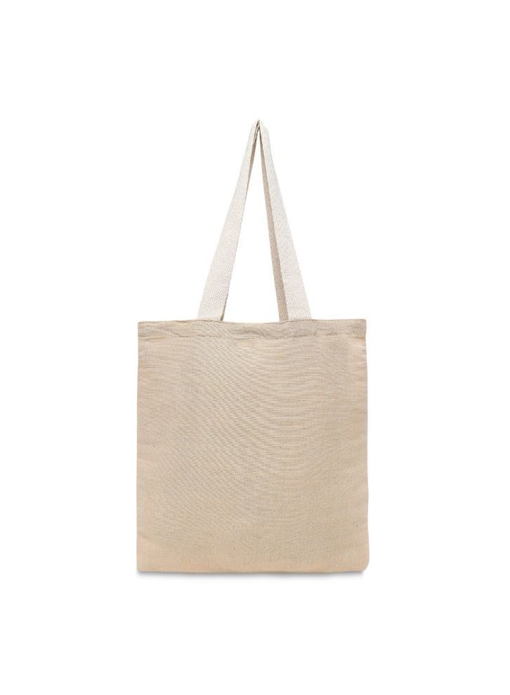 BYFT Unlaminated Juco Tote Bags (Natural) Reusable Eco Friendly Shopping Bag (35.56 x 40.64 Cm) Set of 12 Pcs - Image 1