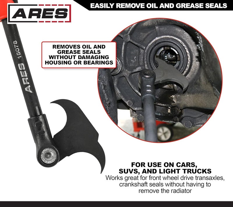 ARES 15078-12-Inch Indexing Seal Puller - 14 Adjustable Locking Positions - Dual Hook Tip Design - Remove Oil and Grease Seals on Cars, SUVs and Light Trucks - Image 5