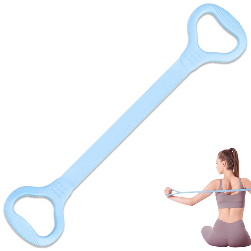 LEZER Figure 8 Resistance Band, Fitness Elastic Rope, Execrise Workout for Arm, Back, Chest and Shoulder, Yoga, Pilates, Physical Therapy, Stretching Equipment, Blue - Image 1