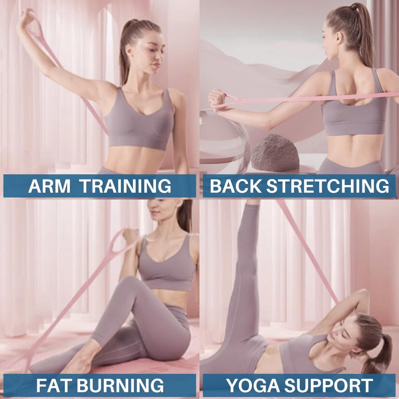 LEZER Figure 8 Resistance Band, Fitness Elastic Rope, Execrise Workout for Arm, Back, Chest and Shoulder, Yoga, Pilates, Physical Therapy, Stretching Equipment, Blue - Image 3