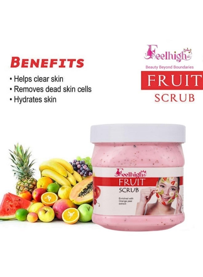 Feelhigh Exfoliating & Refreshing Face And Body Fruit Scrub Enriched with Orange peel extract 500ml Jar Helps to Smoothing Skin - Image 3