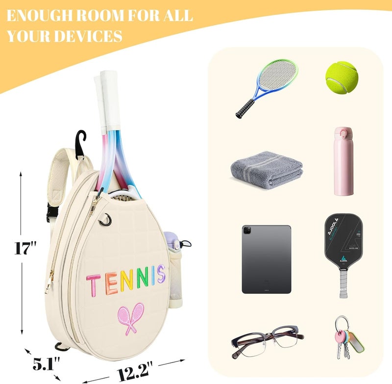 NZNDB Women's Tennis Sling Crossbody Backpack - Water Resistant Tennis Bag - Image 4