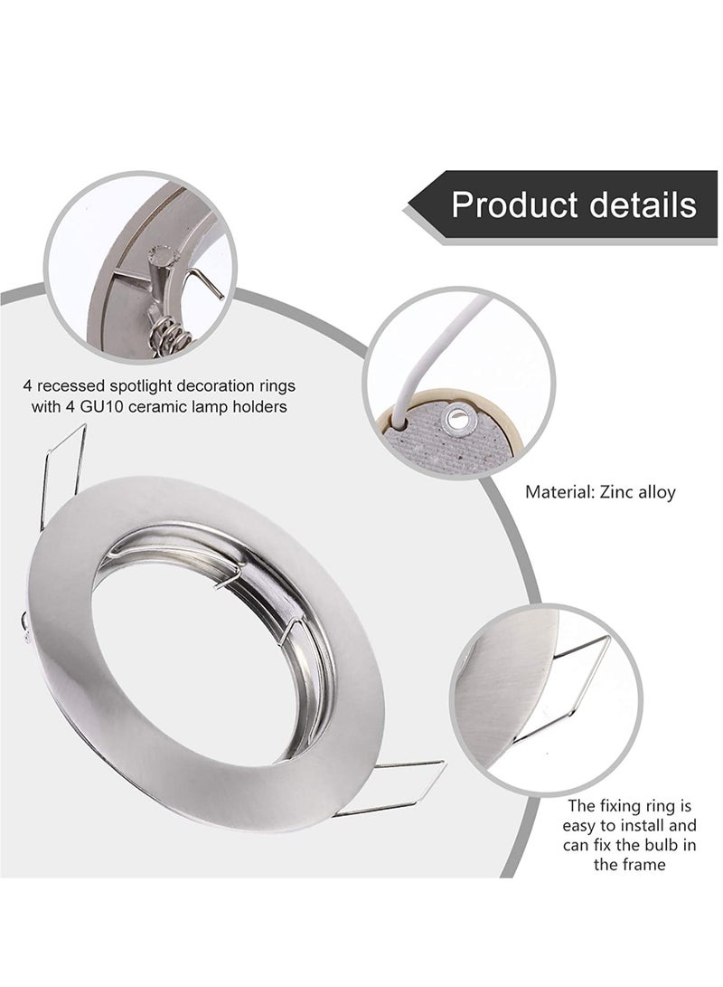 Next Life 4pack Recessed Ceiling Spotlight, Round GU10+Mr16 Down Lights Fittings 30°swiveling with Lamp Holder 220-240V for Indoor Use  - Image 3