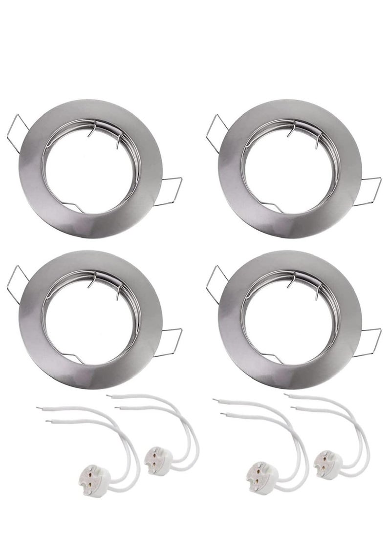 Next Life 4pack Recessed Ceiling Spotlight, Round GU10+Mr16 Down Lights Fittings 30°swiveling with Lamp Holder 220-240V for Indoor Use  - Image 1