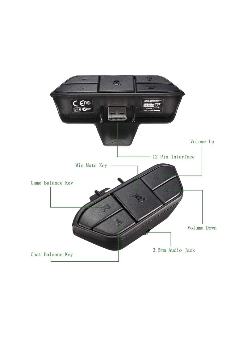 KASTWAVE محول سماعة رأس استريو لجهاز Xbox One، محول سماعة رأس ميكروفون صوتي، ضبط توازن الصوت (صوت اللعبة والدردشة الصوتية)، مستوى الصوت، الميكروفون مباشرة - Image 3