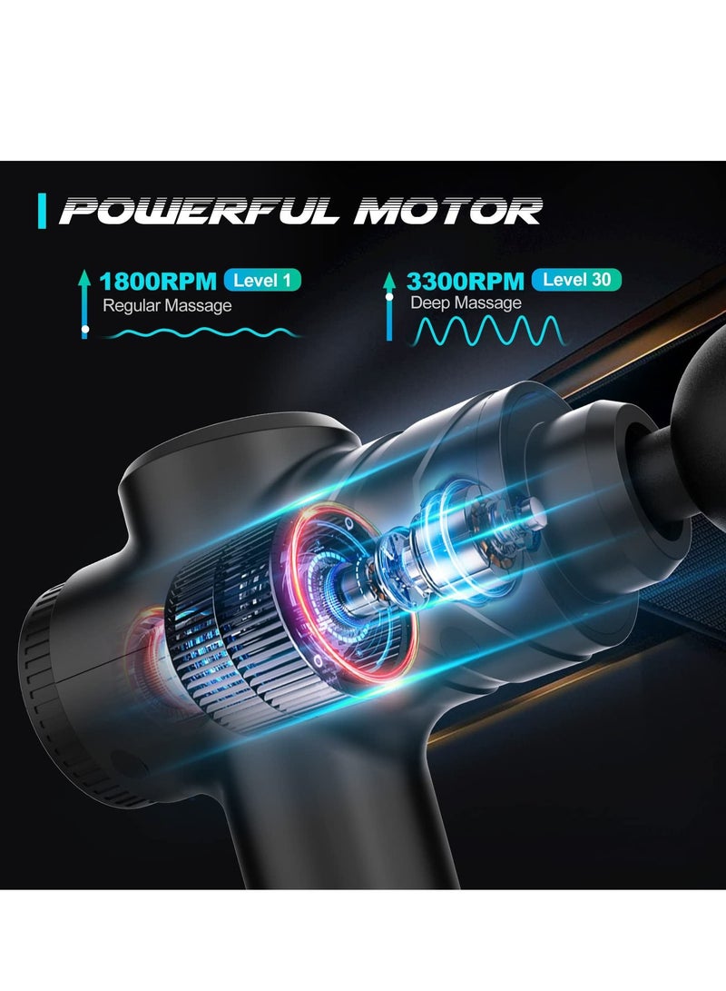 Muscle Massage Gun Percussion Muscle Massager, Deep Tissue Pain Relief, Back Leg Body, 30 Speeds Adjustable Speed Body Massager Electric Massager Back Massager