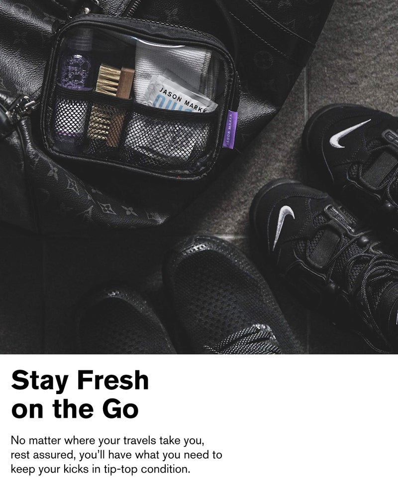 Jason Markk Travel Shoe Cleaning Kit, Shoe Cleaner, 5-Piece Set, Travel Size Sneaker Care, Ideal for Footwear, Safe on Leather, Suede, Nubuck, Cotton, Knits - Image 5