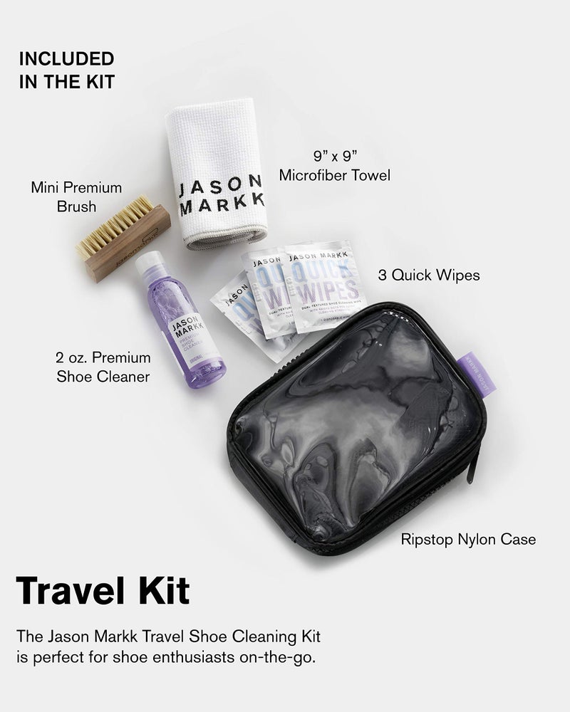 Jason Markk Travel Shoe Cleaning Kit, Shoe Cleaner, 5-Piece Set, Travel Size Sneaker Care, Ideal for Footwear, Safe on Leather, Suede, Nubuck, Cotton, Knits - Image 2