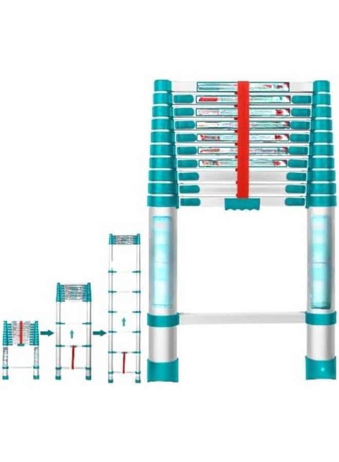 Telescopic Aluminum Ladder 10 Steps – 150kg Load Capacity – Foldable Extension Ladder THLAD08101