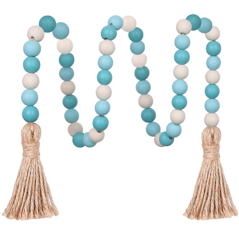 Meplait Wood Bead Garland,39in Farmhouse Beads with Tassels Boho Beads for Tiered Tray Decorative Beads Home Decor - Image 1