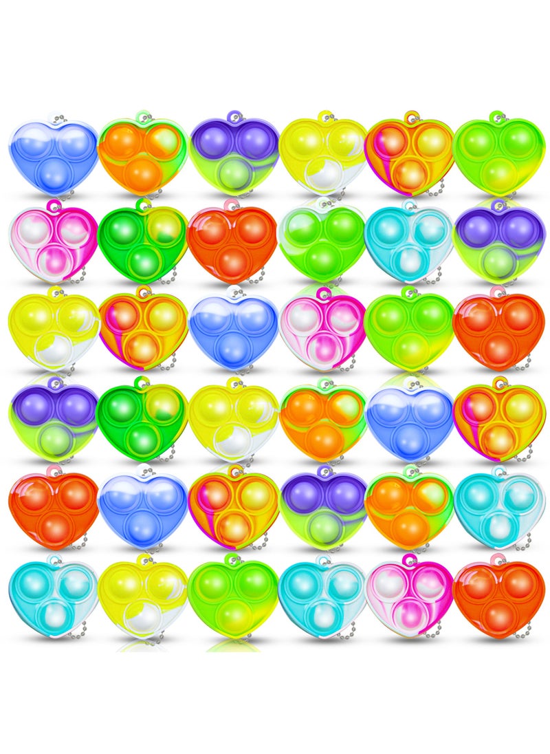 Mini Keychain Fidget Bubble Toy for Stress Relief Mini love 2.2g with bead chain 