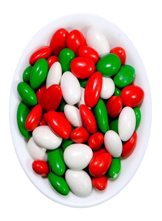 CandyKorner لوز أردني إصدار العطلات - ألوان عيد الميلاد الاحتفالية - أحمر، أبيض، أخضر. لوز أردني 1 باوند (16 أونصة) من كاندي كورنر - Image 1