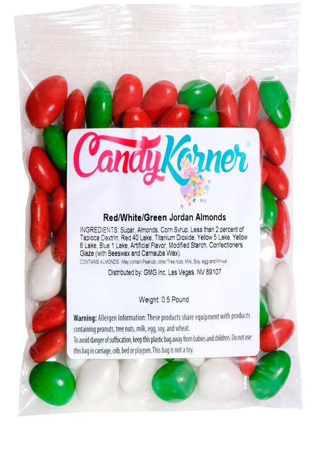 CandyKorner لوز أردني إصدار العطلات - ألوان عيد الميلاد الاحتفالية - أحمر، أبيض، أخضر. لوز أردني 1 باوند (16 أونصة) من كاندي كورنر - Image 5