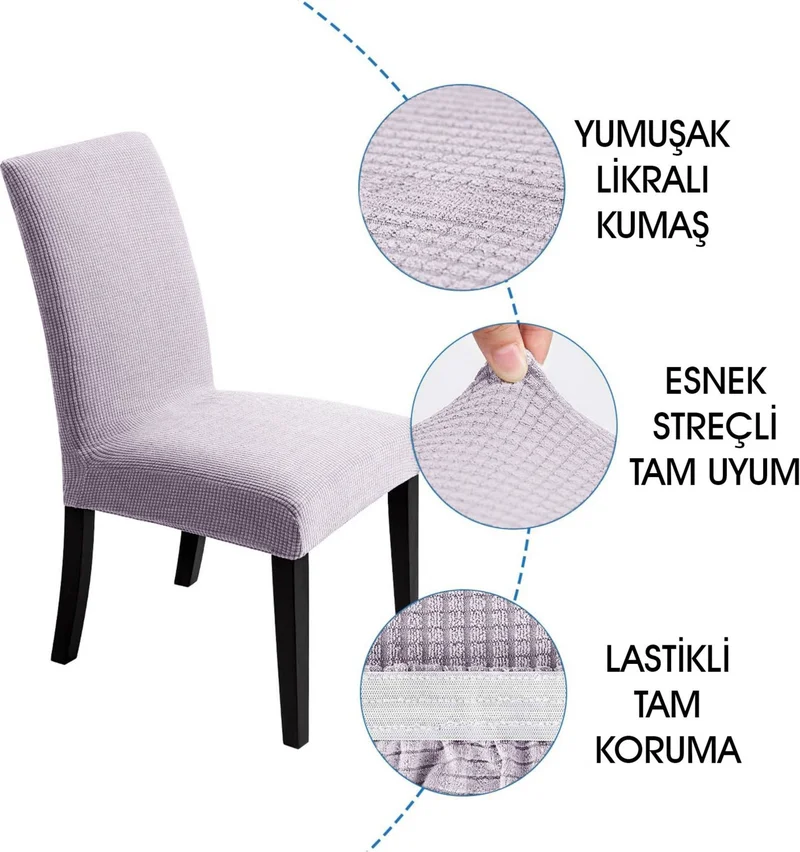 فايند Liları Esenk Chair Cover Square Pattern Stretch Elastic Mutak Chair Cover 1-piece stone
