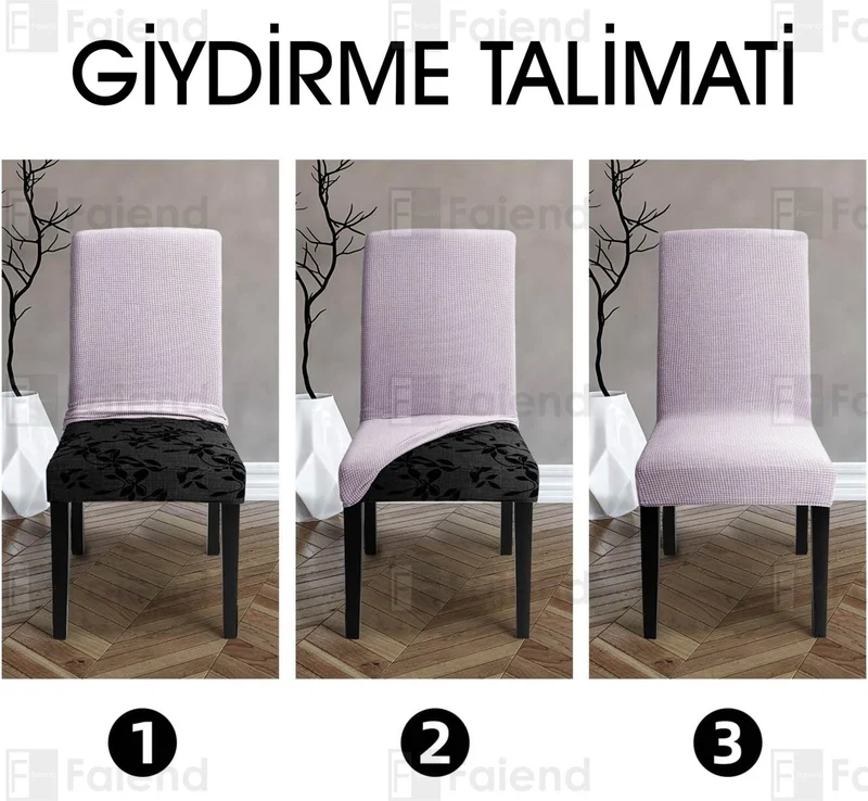 فايند Liları Esenk Chair Cover Square Pattern Stretch Elastic Mutak Chair Cover 1-piece stone