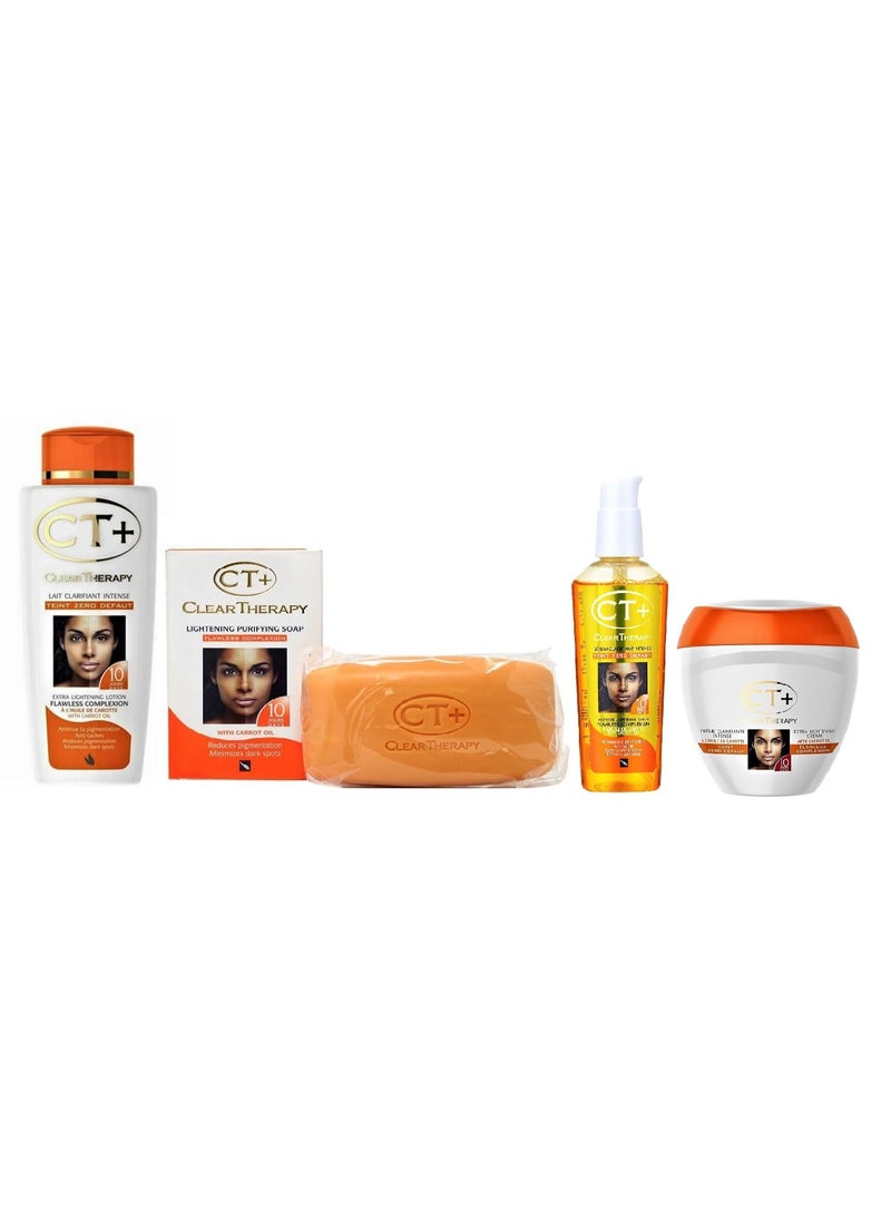 Clear Therapy Extra Lightening Skin Cream & Lotion & Soap & Serum - 4 Piece SET - Image 1