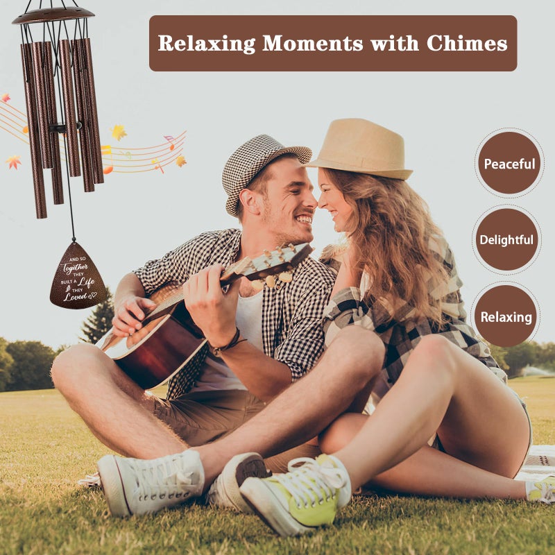 Soopau Wedding Gifts for Couples, 32" Bronze Wind Chimes Gift for Wedding Engagement Newly Wed, Bridal Shower Gift for Bride, Mr and Mrs Gifts - Image 3