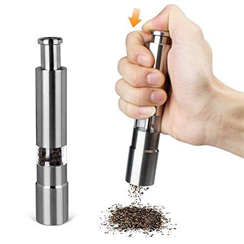TERXA Manual Stainless Steel Pepper Muller Thumb Push Type Spice Mill Grinder Kitchen Tool Accessories Hand Grinder Machine for Spices Pack of 1Multicolor - Image 2