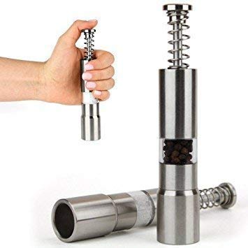 TERXA Manual Stainless Steel Pepper Muller Thumb Push Type Spice Mill Grinder Kitchen Tool Accessories Hand Grinder Machine for Spices Pack of 1Multicolor - Image 3