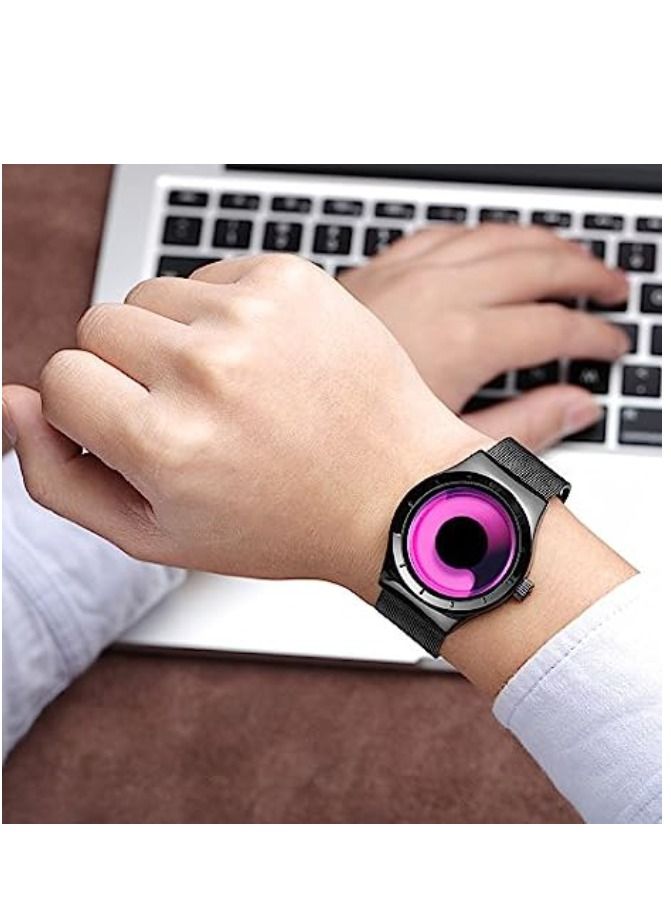 جوانكين ساعات رجالية رقيقة جدا شبكة الفولاذ المقاوم للصدأ باند ماء كوارتز ساعة معصم - Image 2