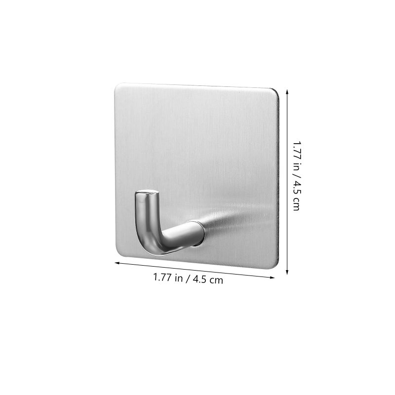 Wall Mount Adhesive Hooks 4Pcs Brushed Metal for Towels Hats Coats Black Silver - Image 3