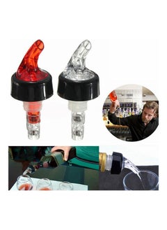 NIBEMINENT 6-Piece Plastic Liquor Pourer Dispenser Red/Black 3.8x9.7cm  - Image 2