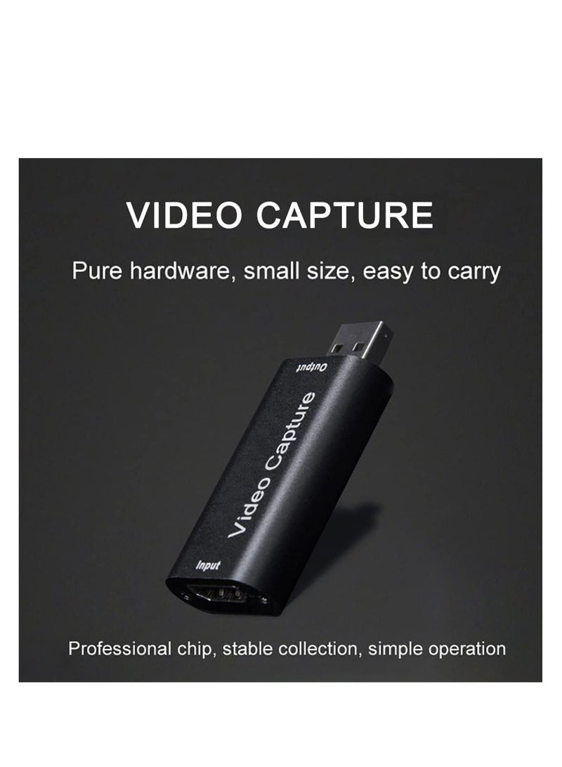 HDMI Video Capture Card USB 2.0 1080P 1920 × 1080 @ 30Hz No Driver Video Recording Card Capture Card HDMI USB Adapter Recording Device USB Game Capture Card for Live Streaming Gaming Video Conference - Image 2